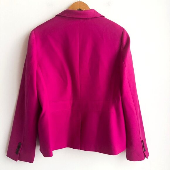 Talbots Magenta Pink One Button Wool Blend Blazer M/L - Picture 3 of 5